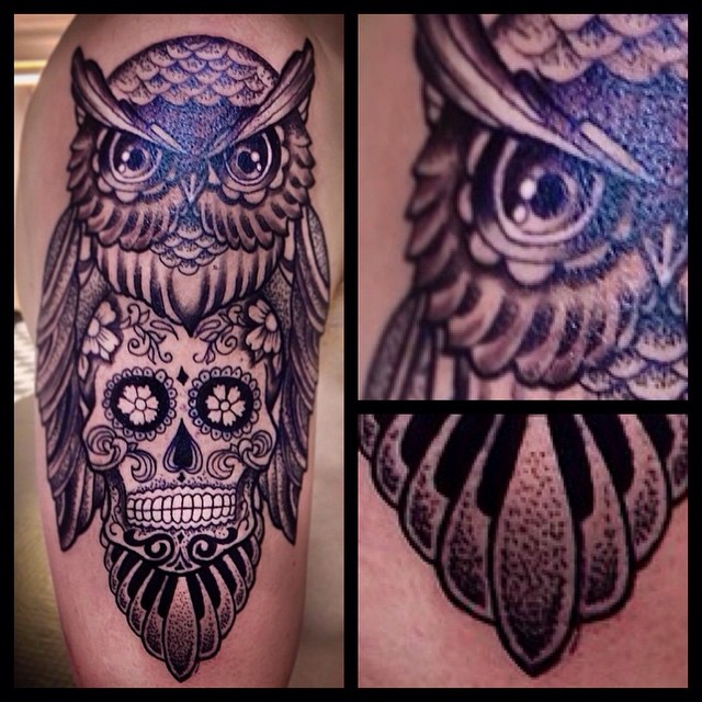 By: Mr P. @piroz_tattoo #uggla#owl#dots#skull
#tattoo#ink#tattoos#tatuering#gadd#stockholm#nicesthlm#blackandgray