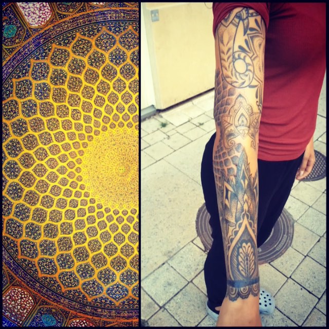 @piroz_tattoo inspirerad från taket av sheikh Lotfollah moskén i Isfahan, Iran... #barasvart#dots#dotwork
#tattoo#ink#tattoos#tatuering#gadd#stockholm#nicesthlm#iran#sheikhlotfollah